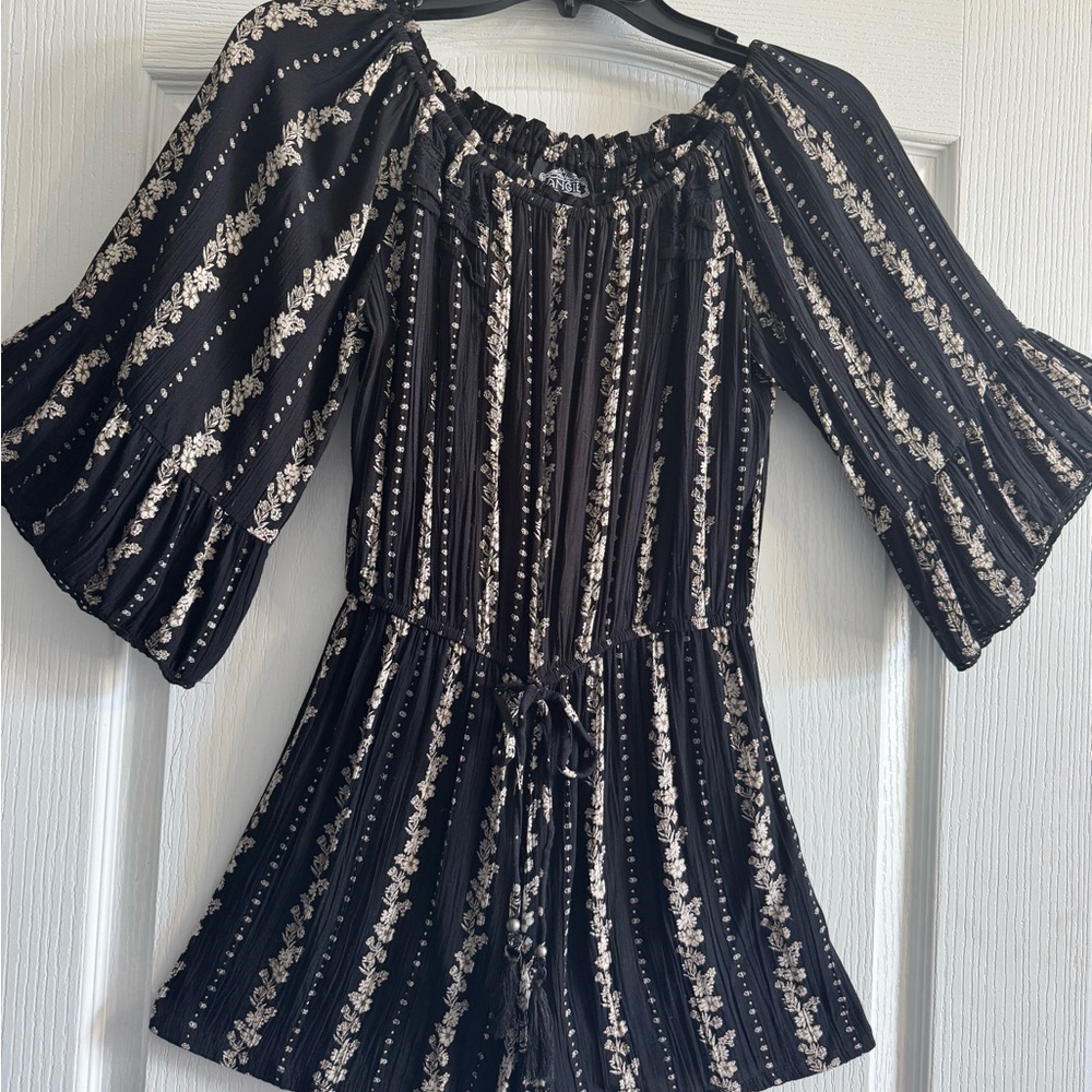 Black and Tan Floral Romper for Fall